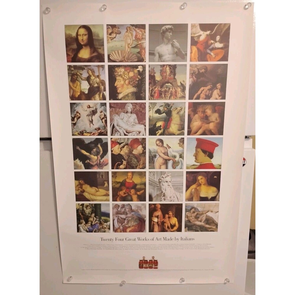 F. Rinaldi Twenty Four Great Works of Art Made By Italians Poster 36"x 24"